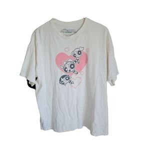 Powerpuff Girls Graphic T-Shirt White Cartoon Network 2XL